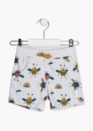 LOSAN PRINTEMPS/ÉTÉ 2022 BÉBÉ GARÇON DREAM SHORT GRIS CHINÉ INSECTE