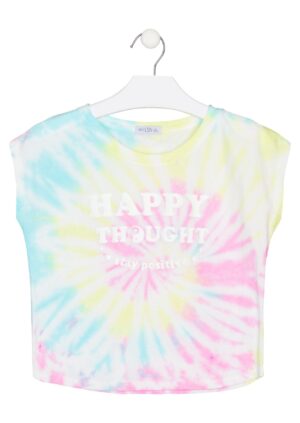 LOSAN PRINTEMPS/ÉTÉ FILLE. GRANDE FILLE BLUE CHIC CHANDAIL COLORÉ TIE DYE