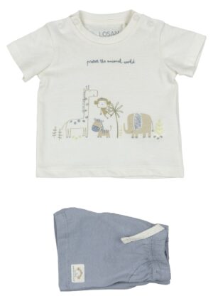 LOSAN BÉBÉ GARÇON SAFARI ENSEMBLE DEUX PIÈCES