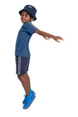 QUIMBY PRINTEMPS/ÉTÉ 22 GARÇON ENSEMBLE T-SHIRT ET BERMUDA BLEU/MARINE