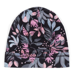 PELUCHE ET TARTINE SOLDE PRINTEMPS/AUTOMNE TUQUE EN JERSEY FLEURIT NOIR NALA
