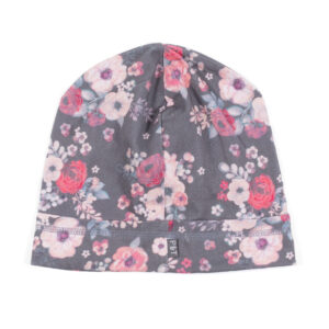 PELUCHE ET TARTINE SOLDE PRINTEMPS/AUTOMNE TUQUE EN JERSEY FLEURIT GRIS GEMMA