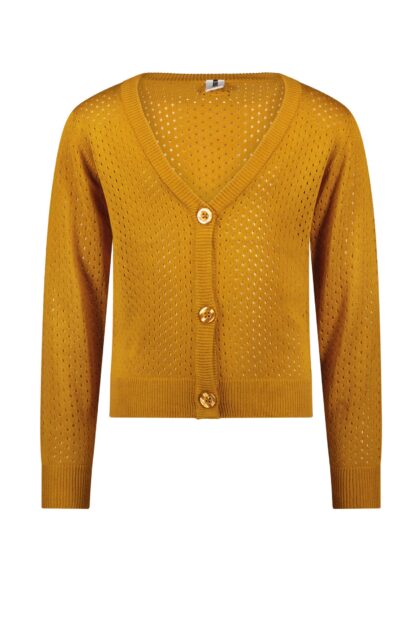 B-NOSY PRINTEMPS/ÉTÉ FILLE FLORAL CARDIGAN JAUNE MOUTARDE