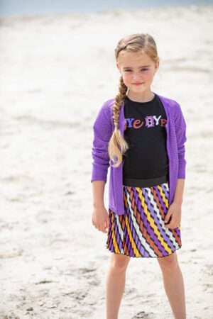 B-NOSY PRINTEMPS/ÉTÉ FILLE BANANAS T-SHIRT NOIR ET JUPE COLORÉ