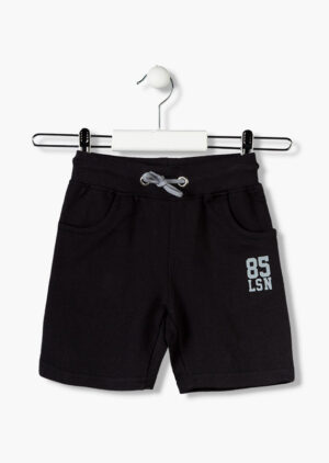 LOSAN PRINTEMPS/ÉTÉ GARÇON. BASIC SHORT EN JERSEY NOIR 2 À 16 ANS