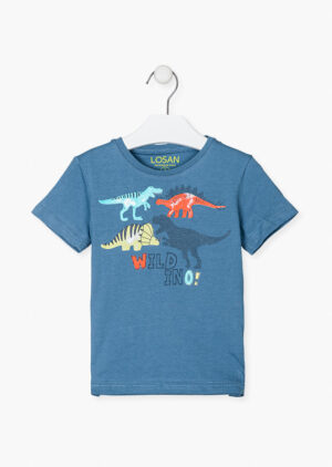 LOSAN PRINTEMPS GARÇON. HAPPY DINO T-SHIRT BLEU