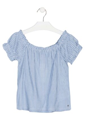 LOSAN PRINTEMPS/ÉTÉ FILLE. GRANDE FILLE BLUE CHIC BLOUSE RAYÉE