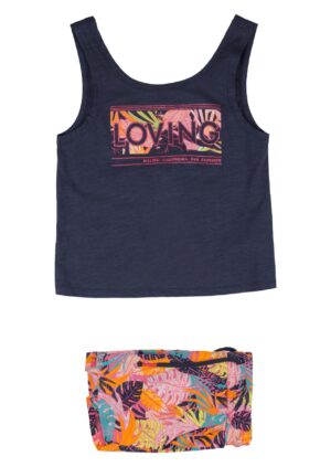 LOSAN PRINTEMPS/ÉTÉ FILLE. GRANDE FILLE BASIC ENSEMBLE 2 PIÈCES MARINE