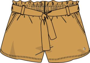 LOSAN PRINTEMPS/ÉTÉ FILLE. GRANDE FILLE BLUE CHIC SHORT EN VISCOSE JAUNE MOUTARDE