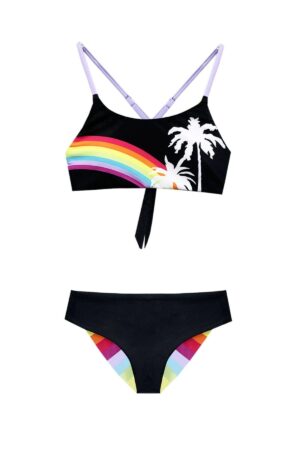 LIMEAPPLE PRINTEMPS FILLE MAILLOT DE BAIN RÉVERSIBLE BIKINI RAINDOW