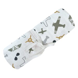 PERLIMPINPIN Couverture mousseline coton AVIONS
