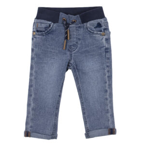 NANO BÉBÉ GARÇON PRINTEMPS BIENVENUE DANS LA JUNGLE JEANS MOU BLEU PÂLE