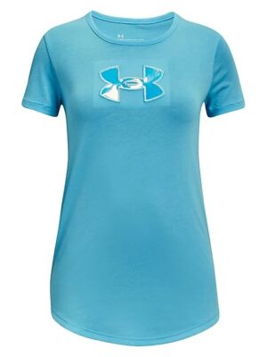 UNDER ARMOUR FILLE T-SHIRT bleu logo glacé