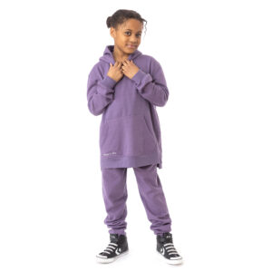 -NANO PRINTEMPS DÉTENTE FILLETTE. CHANDAIL LONG À CAPUCHON MAUVE