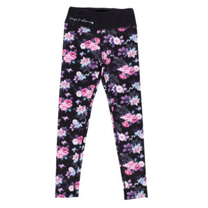 NANO PRINTEMPS DÉTENTE FEMME. LEGGING FLEURIT NOIR (EN STOCK)