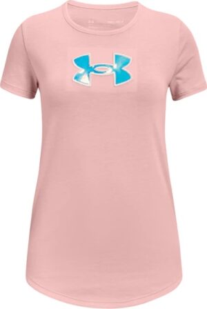 UNDER ARMOUR FILLE T-SHIRT rose logo glacé