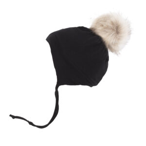 Tuque en jersey doublée avec oreilles noir