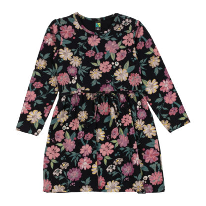 NANO AUTOMNE FILLE POÉSIE FLEURIE ROBE FLEURIE NOIR