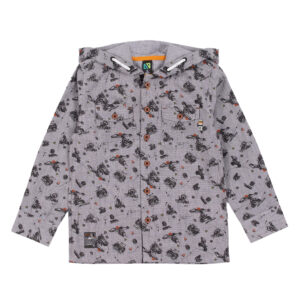 NANO AUTOMNE GARÇON DÉSERT CHEMISE GRISE À CAPUCHON