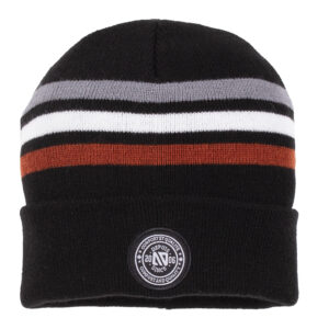 -NANO AUTOMNE TUQUE EN TRICOT NOIR LIGNÉ