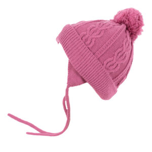 -NANO HIVER TUQUE EN TRICOT DOUBLÉ POLAR ROSE RACHEL