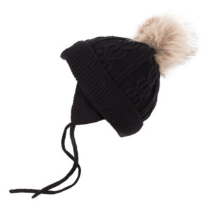 -NANO HIVER TUQUE EN TRICOT DOUBLÉ POLAR NOIR TAMARA