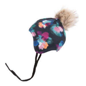 -NANO HIVER TUQUE EN TRICOT DOUBLÉ POLAR NOIR IMPRIMÉE TIFFANY