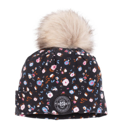 NANO AUTOMNE/PRINTEMPS JERSEY TUQUE NOIR FLEURIT (SANS CORDON)