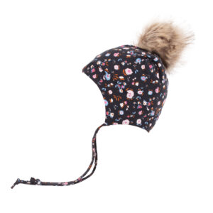 NANO AUTOMNE/PRINTEMPS JERSEY TUQUE NOIR FLEURIT (AVEC CORDON)