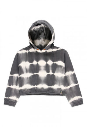 BOBOLI FILLE. ARMY OF FLOWER CHANDAIL À CAPUCHON NOIR ARDOISE