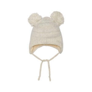 DEUX PAR DEUX HIVER TUQUE TRICOT BLANC POUR BÉBÉ (EN STOCK)