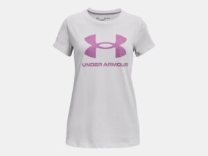 UNDER ARMOUR Fille Haut à manches courtes UA Sportstyle Graphic gris et rose