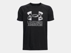 UNDER ARMOUR garçon Haut à manches courtes UA Tech™ Hybrid Print Fill noir