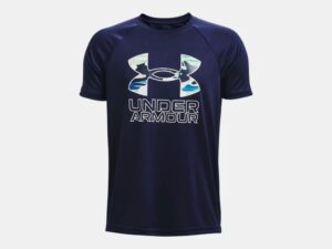 UNDER ARMOUR garçon Haut à manches courtes UA Tech™ Hybrid Print Fill marine