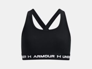 UNDER ARMOUR FILLE Brallette Soutien-gorge de sport à dos croisé UA noir/blanc