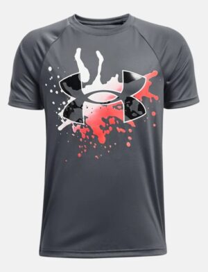 UNDER ARMOUR garçon Haut à manches courtes UA Tech™ Hybrid Print Fill gris charcoal