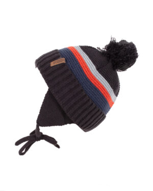 PELUCHE & TARTINE TUQUE TRICOT AVEC CORDON JUSQU’À 2/5Y LUCAS NOIR