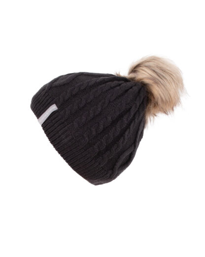 PELUCHE & TARTINE TUQUE TRICOT AVEC CORDON JUSQU’À 2/5Y ZOEY NOIR – Image 3