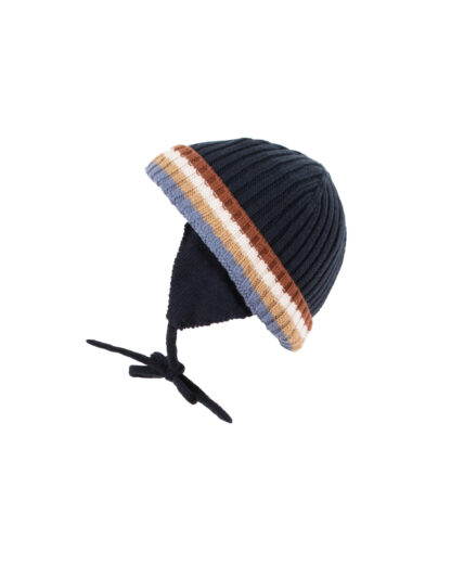 PELUCHE & TARTINE TUQUE TRICOT AVEC CORDON JUSQU’À 2/5Y VINCENT MARINE