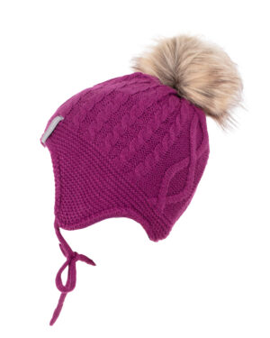 PELUCHE & TARTINE TUQUE TRICOT AVEC CORDON JUSQU’À 2/5Y AGNES VIOLET