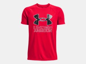 UNDER ARMOUR garçon Haut à manches courtes UA Tech™ Hybrid Print Fill rouge