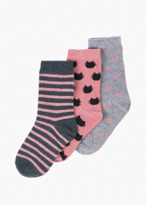 LOSAN FILLE HAPPY BLACK CHAUSSETTES (PAQUETS DE 3)