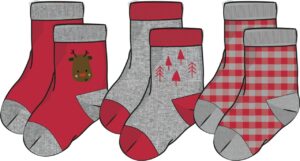 LOSAN BÉBÉ GARÇON CHAUSSETTES ROUGE ET GRIS