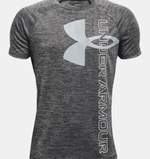 UNDER ARMOUR GARÇON t-shirt UA Tech™ Split Logo Hybrid pour garçon gris logo gris