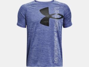 UNDER ARMOUR GARÇON t-shirt UA Tech™ Split Logo Hybrid pour garçon bleu logo noir