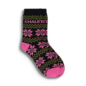 -BIRDZ CHAUSSETTES CHALET LAINE DE MERINO QUETZAL noir/rose