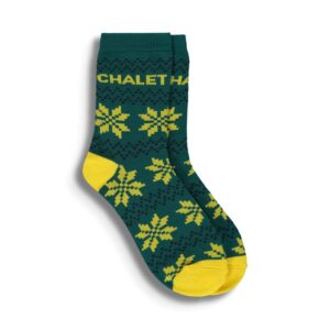 -BIRDZ CHAUSSETTES CHALET LAINE DE MERINO QUETZAL vert/jaune