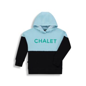 -BIRDZ HOODIE CHALET COLOR-BLOCK bleu pâle et noir