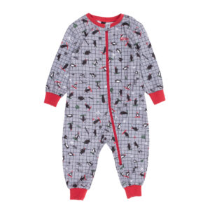 NANO NOEL PYJAMA BÉBÉ UNE PIÈCE GRIS PINGUINS