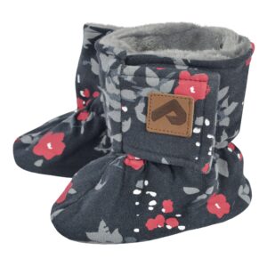 *PERLIMPINPIN Pantoufles doublées charcoal fleurit